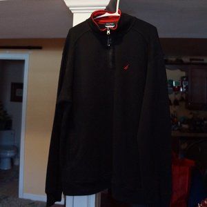 Nautica Black Quarter Zip Sweater Pullover